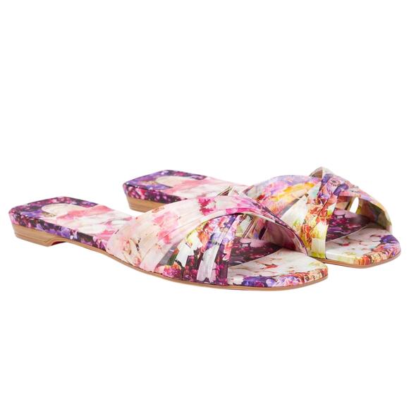 Christian Louboutin Nicol is Back Floral Satin Flat Slide Size 40 - Picture 4 of 16
